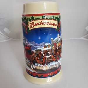 VTG Buddweiser Christmas Stein Mug 2003 Old Towne Holiday